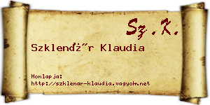 Szklenár Klaudia névjegykártya