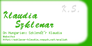 klaudia szklenar business card